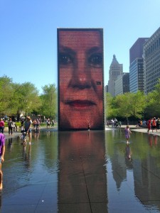 Crown Fountain is an interactive water sculpture in Millennium Park. 