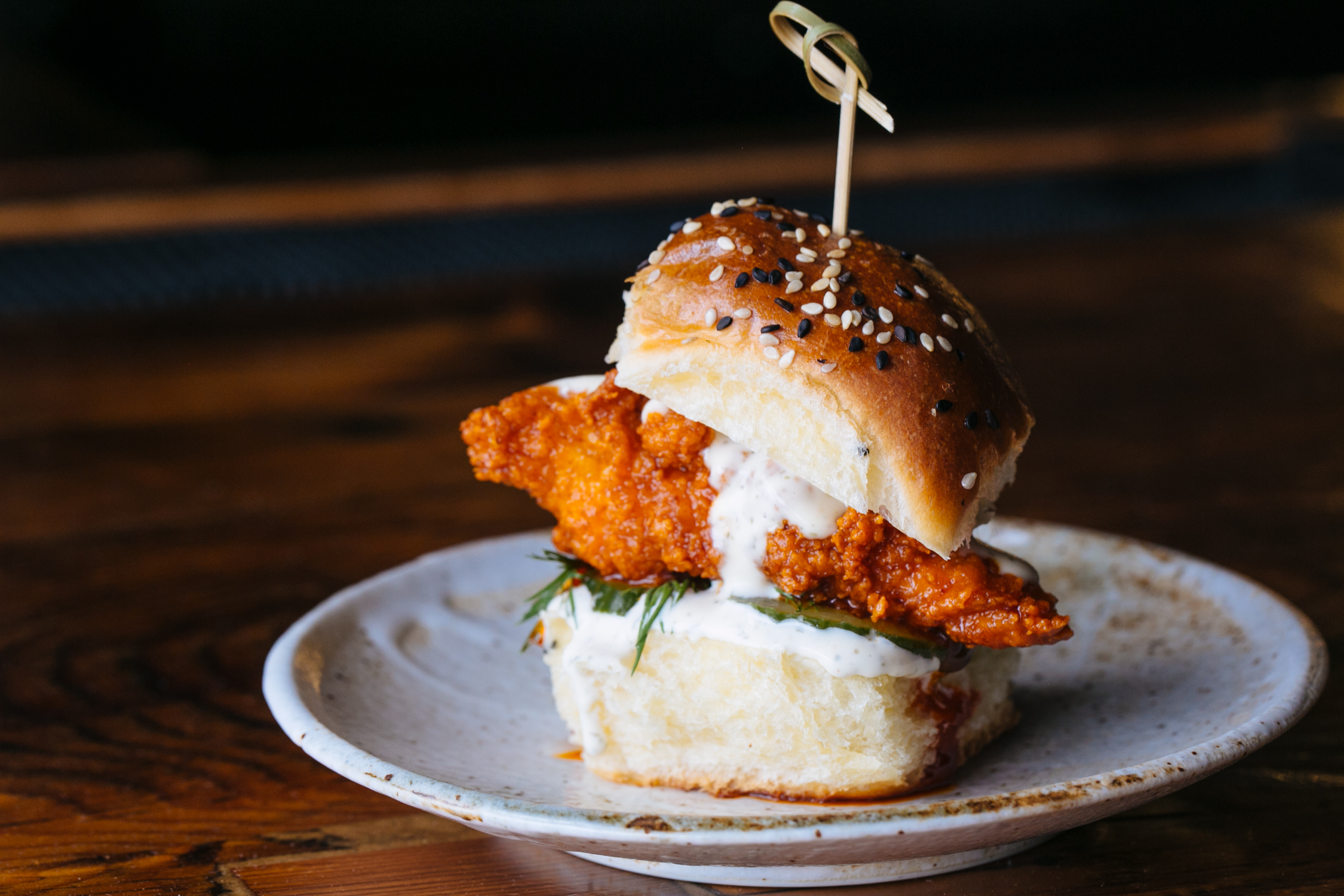 Fat Ham Caviar Hot Chicken Slider