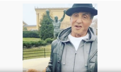 sylvester stallone visits rocky steps