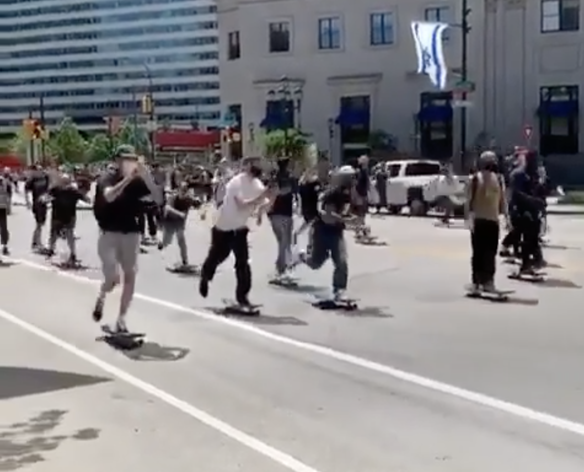 skateboarders at black lives matter