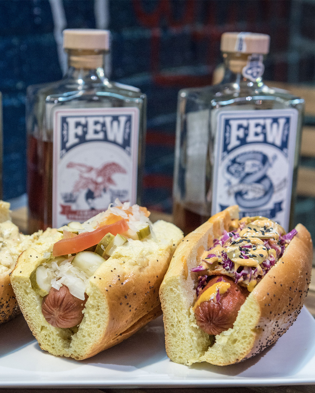 whiskey and hot dog tasting