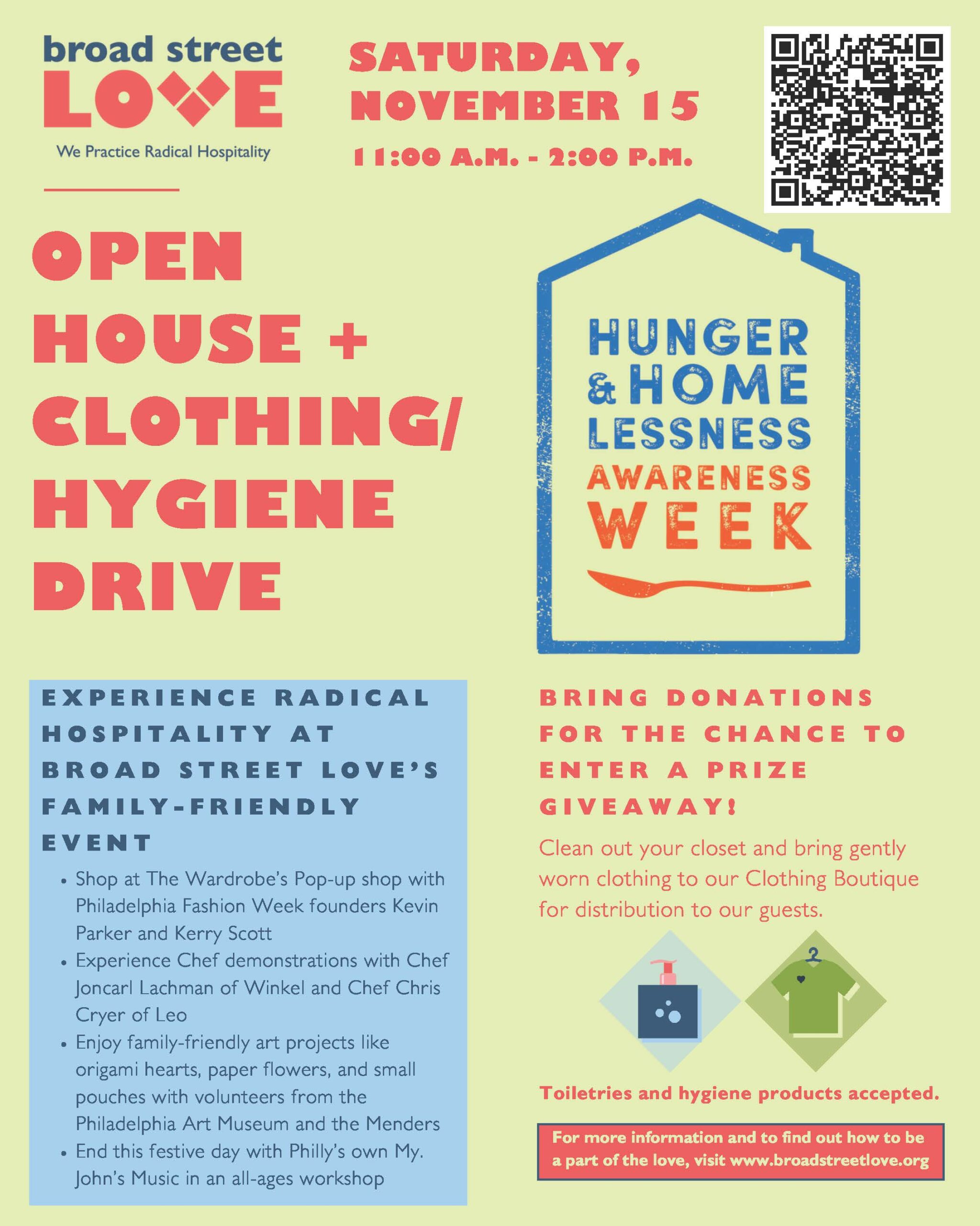Broad Street Love Open House & Clothing/Hygiene Drive