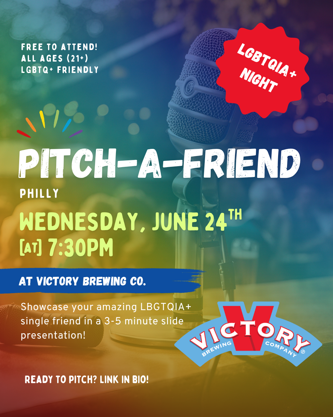 LGBTQ+ Pitch-A-Friend Night @ Victory Brewing Co.
