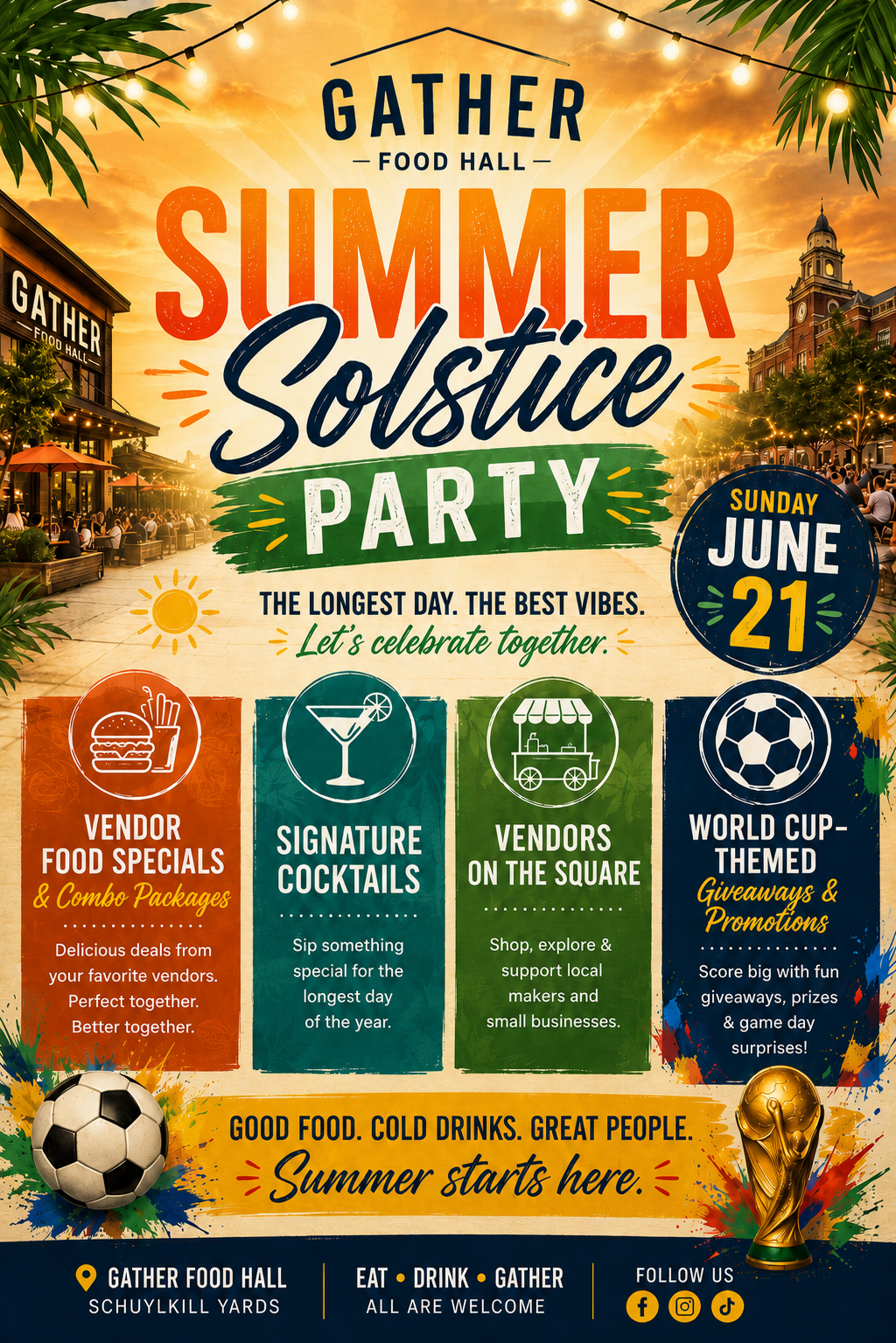 Gather Food Hall Summer Solstice Party