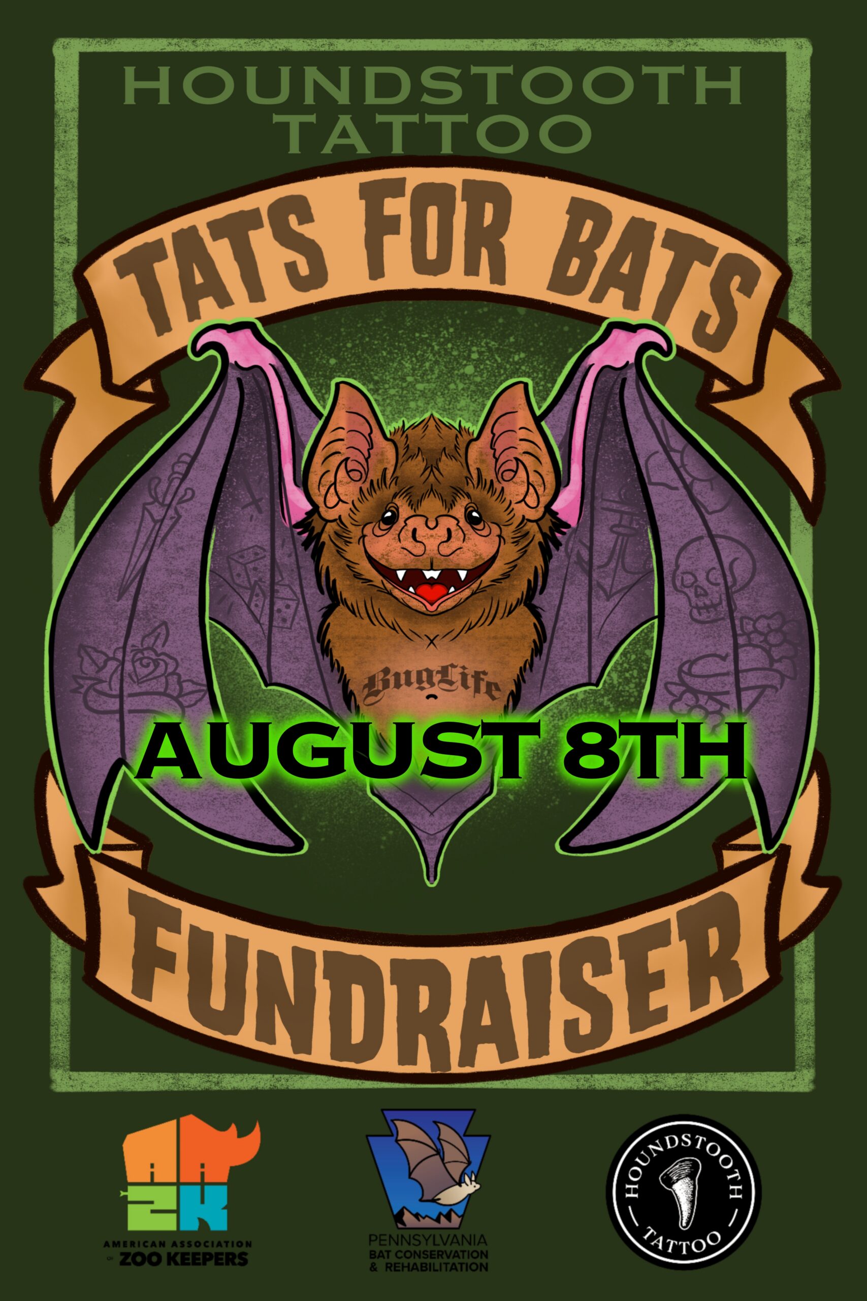 Tats for Bats at Houndstooth Tattoo